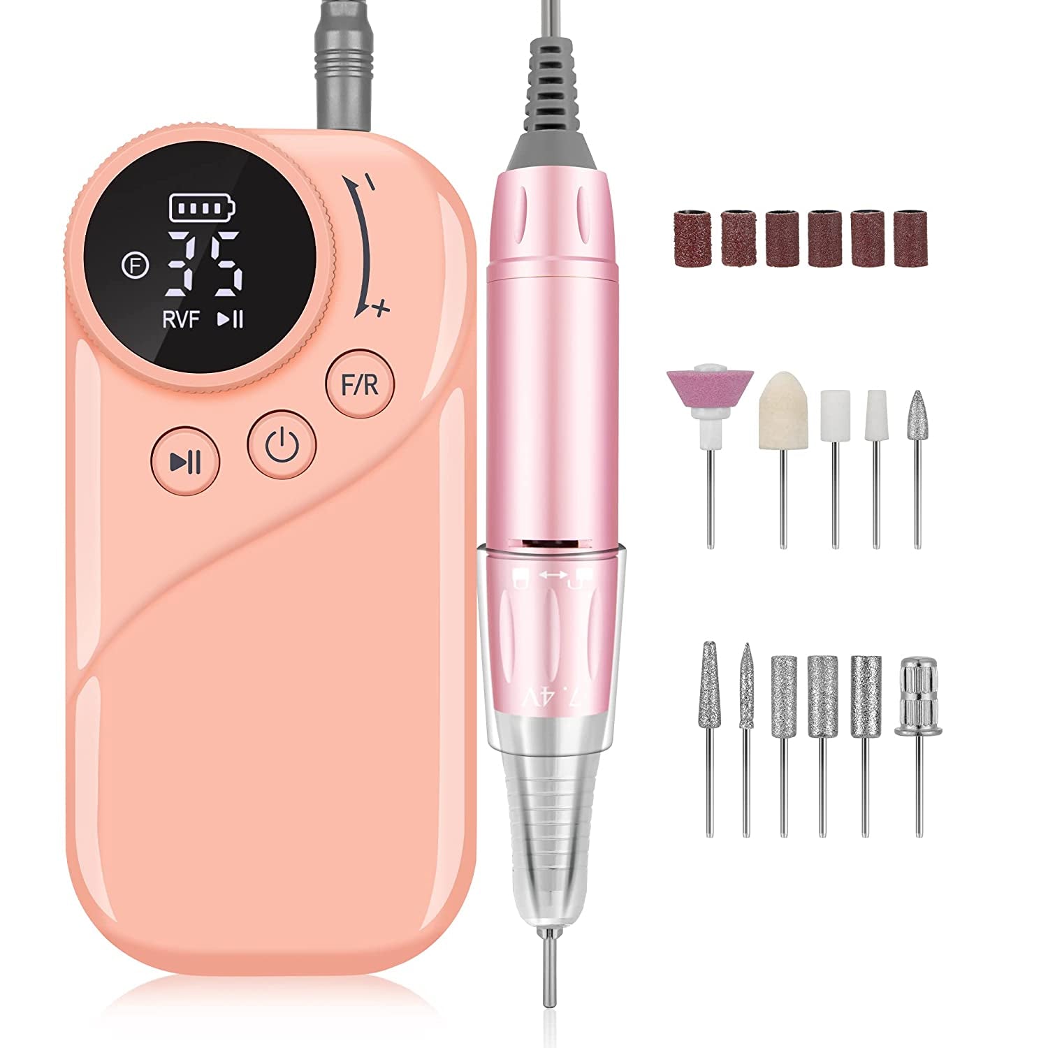 Rechargeable Nail Drill Electric Nail File, Professional 35000RPM Nail Drills for Acrylic Nails, Portable Electric E File for Gel Nails, Manicure Pedicure Polishing Shape Tools with 11Pcs Drill Bits Health & Beauty > Personal Care > Cosmetics > Cosmetic Tools > Nail Tools ZXNZX   