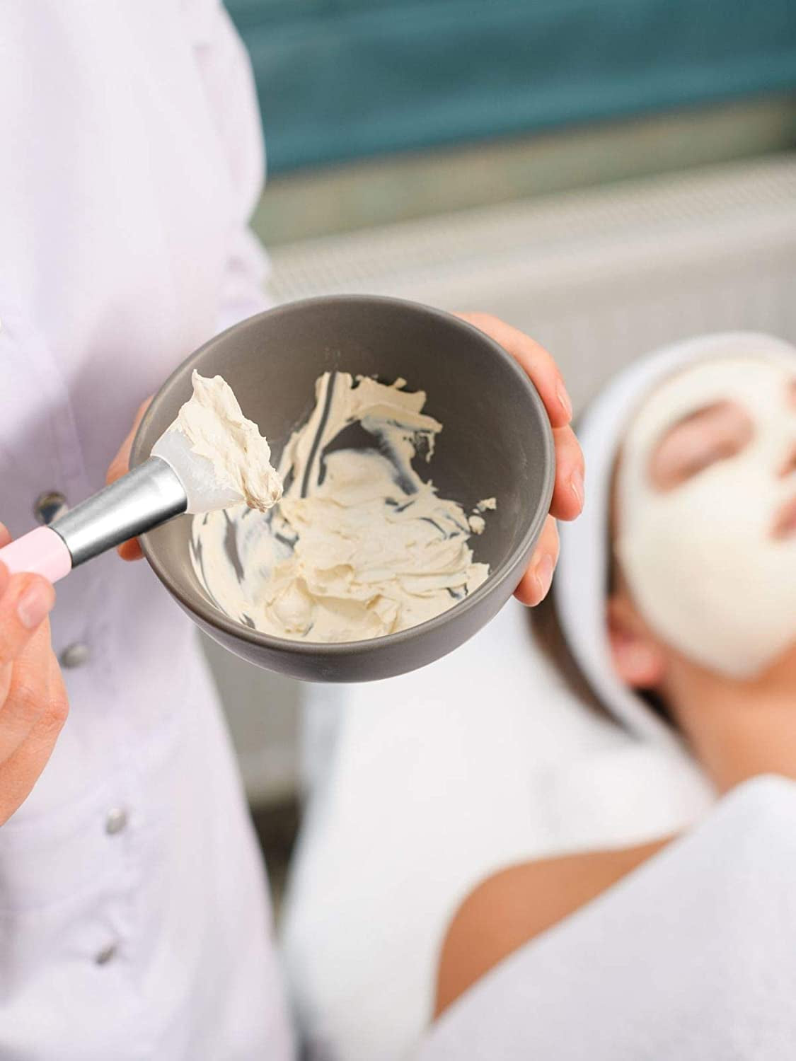 Face Mask Brush and Soft Silicone Clay Facial Mask Applicator – Dual Sided Cosmetic Beauty Tool for Makeup, Foundation, Cream, Lotion, Moisturizer, Gel, Peel, and Mud Masks by Bare Essentials Living Health & Beauty > Personal Care > Cosmetics > Cosmetic Tools > Makeup Tools Bare Essentials Living   