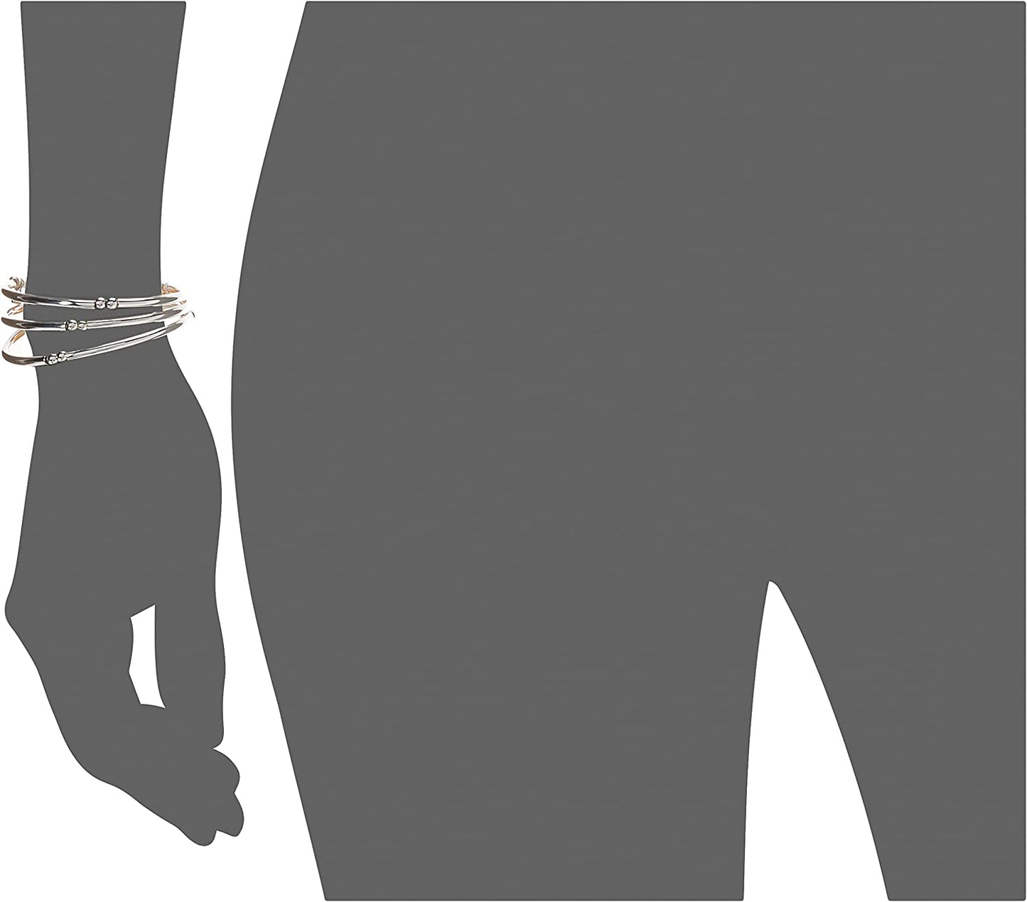 NINE WEST Women'S Classics Silvertone Stretch Bangle Bracelet 3 Piece Set Apparel & Accessories > Jewelry > Bracelets Nine West   