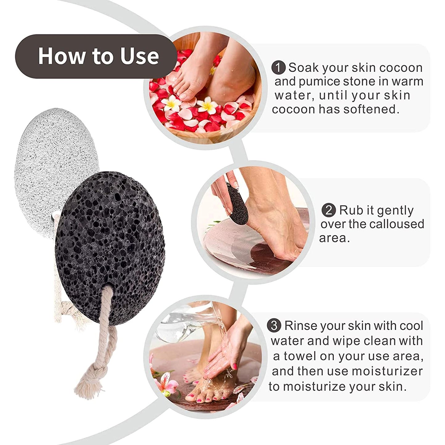 Symlis Natural Pumice Stone for Feet - Lava Callus Remover Feet - Health Foot Care - Pedicure Exfoliation Tool - Great for Corn Dead Skin Remover for Feet and Hands (2 Packs) Health & Beauty > Personal Care > Foot Care Symlis   