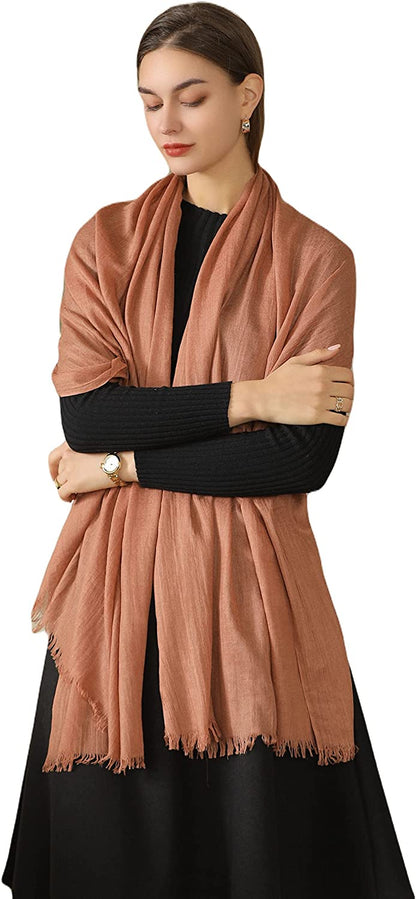 Jeelow Cotton Feel Scarf Shawl Wrap Soft Lightweight Scarves and Wraps for Men Women Apparel & Accessories > Clothing Accessories > Scarves & Shawls Jeelow   