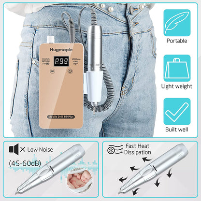 Professional Nail Drills Set for Acrylic Nails, 30000Rpm Electric Nail Drill Machine, Portable Nail Efile Drill Machine Manicure Pedicure Tools for Beginners and Salon Use (Gold) Health & Beauty > Personal Care > Cosmetics > Cosmetic Tools > Nail Tools HUGMAPLE   