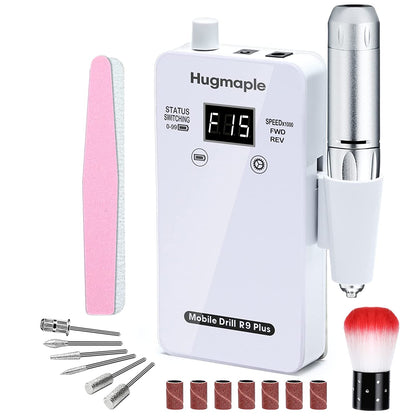 Professional Nail Drills Set for Acrylic Nails, 30000Rpm Electric Nail Drill Machine, Portable Nail Efile Drill Machine Manicure Pedicure Tools for Beginners and Salon Use (Gold) Health & Beauty > Personal Care > Cosmetics > Cosmetic Tools > Nail Tools HUGMAPLE White  