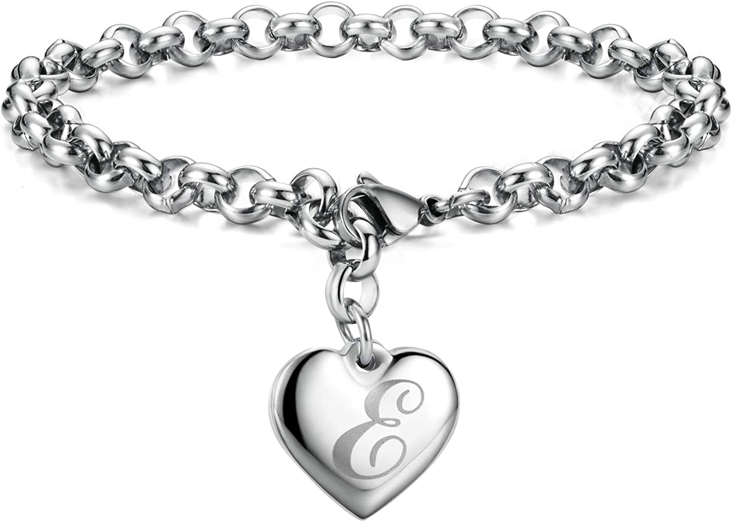 Heart Initial Charm Bracelets for Teen Girls Letters Alphabet Bracelet Jewelry for Girls Gifts for Teenage Girls Apparel & Accessories > Jewelry > Bracelets Monily E  
