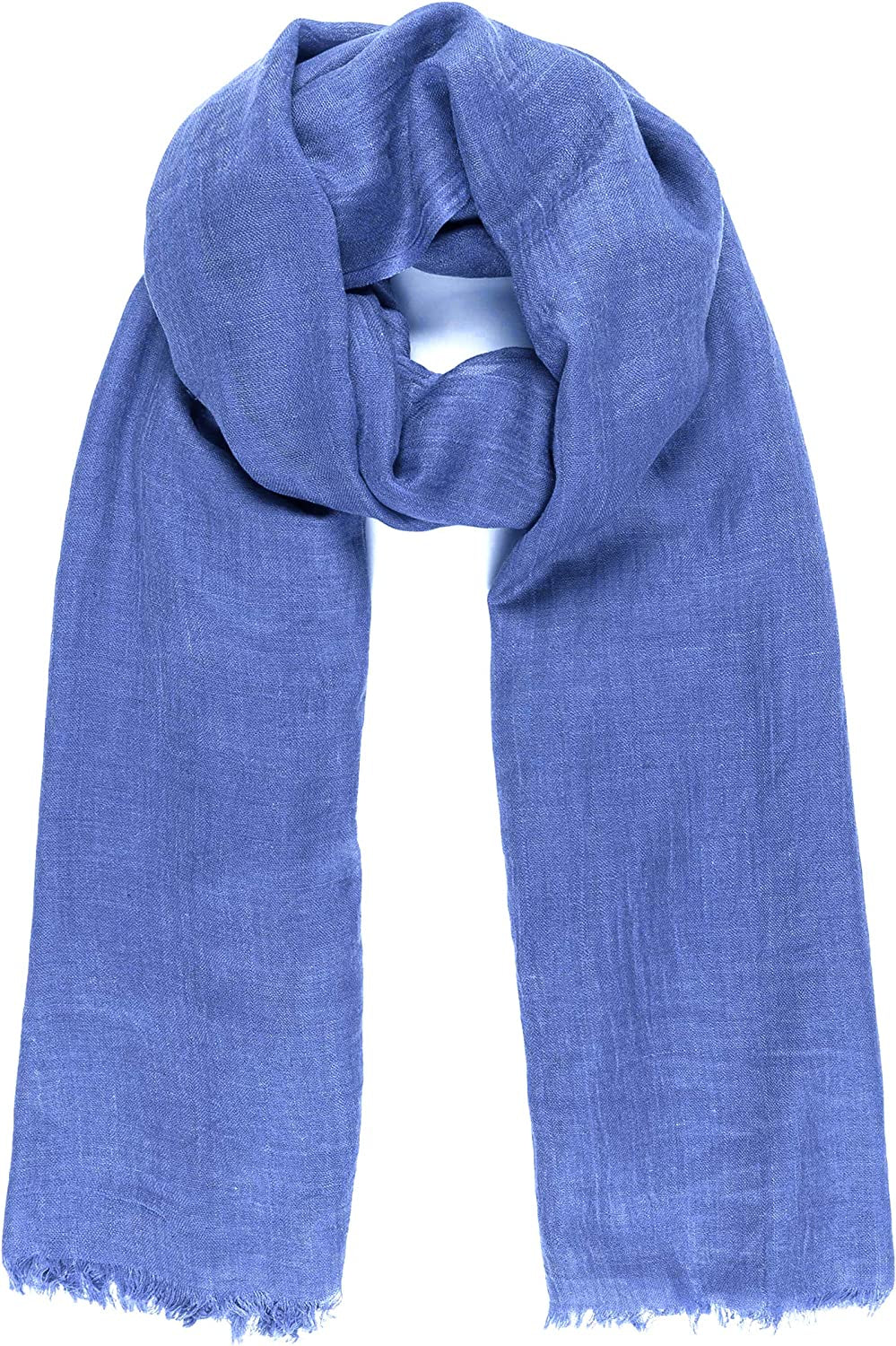 Scarfs for Women Fashion Lightweight Solid Colors Wrap Shawl for Fall Winter Apparel & Accessories > Clothing Accessories > Scarves & Shawls MIMOSITO 2 Fringed Edges, Blue Royal  