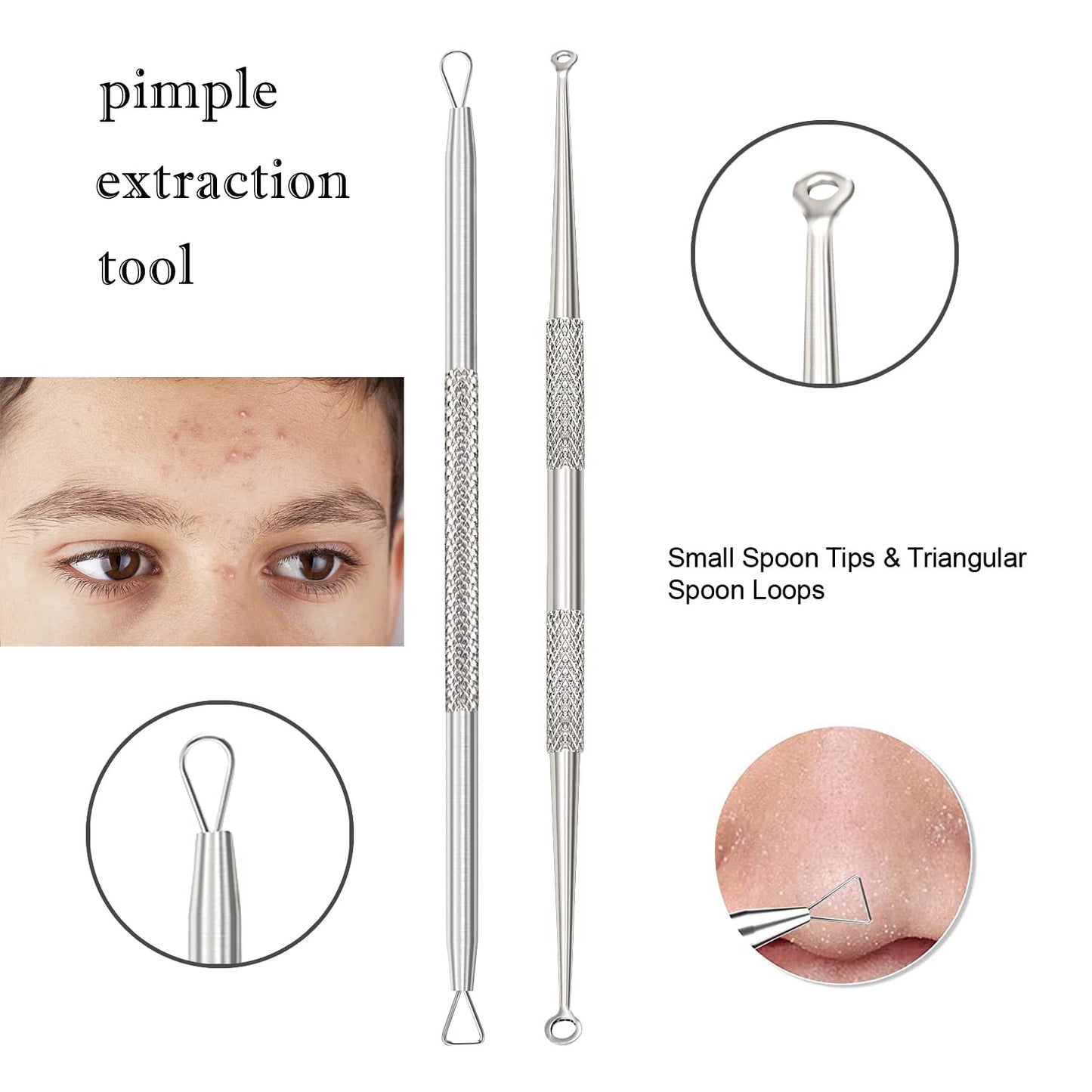 Hotlife Blackhead Removal Tool Pimple Extractor Kit, Professional Stainless Steel Titanium Lancet Needle, Curved Tweezer, Comedone Extractor Splinter Cysts Zit Popper Acne Remover, 5 Pack Health & Beauty > Personal Care > Cosmetics > Cosmetic Tools > Skin Care Tools HOTLIFE   