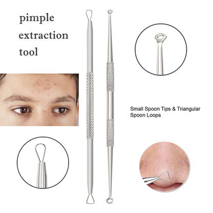 Hotlife Blackhead Removal Tool Pimple Extractor Kit, Professional Stainless Steel Titanium Lancet Needle, Curved Tweezer, Comedone Extractor Splinter Cysts Zit Popper Acne Remover, 5 Pack Health & Beauty > Personal Care > Cosmetics > Cosmetic Tools > Skin Care Tools HOTLIFE   