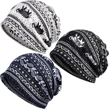 Kayier Women'S Baggy Casual Chemo Beanie Hats Headwear Caps Apparel & Accessories > Clothing Accessories > Headwear Kayier 3 Pack-k  
