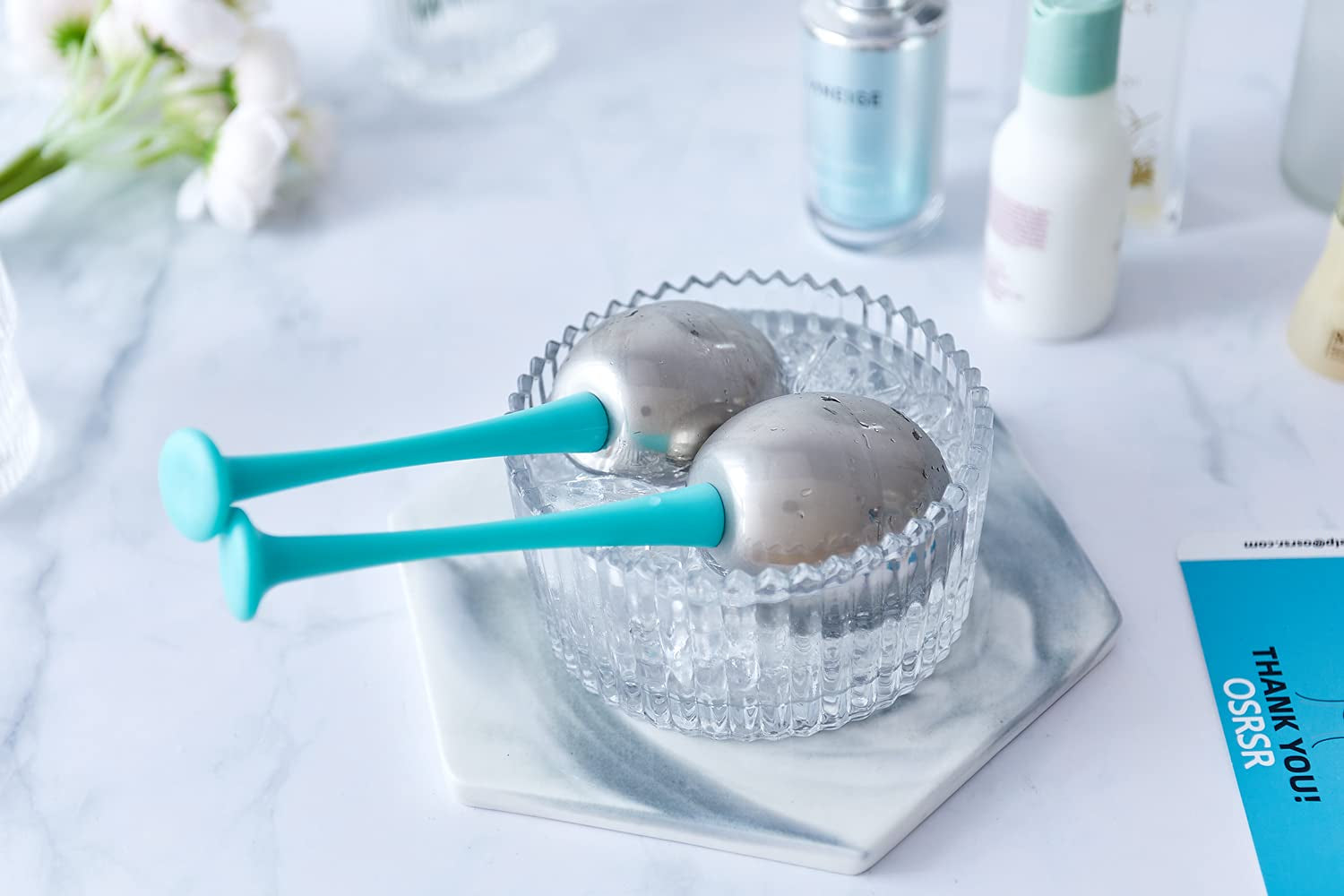 OSRSR Ice Globes Cryo Sticks Facial Massage Tools,Stainless Steel Beauty Cold Globes for Face & Eyes, Cooling Globes Sets of 2,Skin Care for Puffiness,Dark Circles,Wrinkles Health & Beauty > Personal Care > Cosmetics > Cosmetic Tools > Skin Care Tools OSRSR   