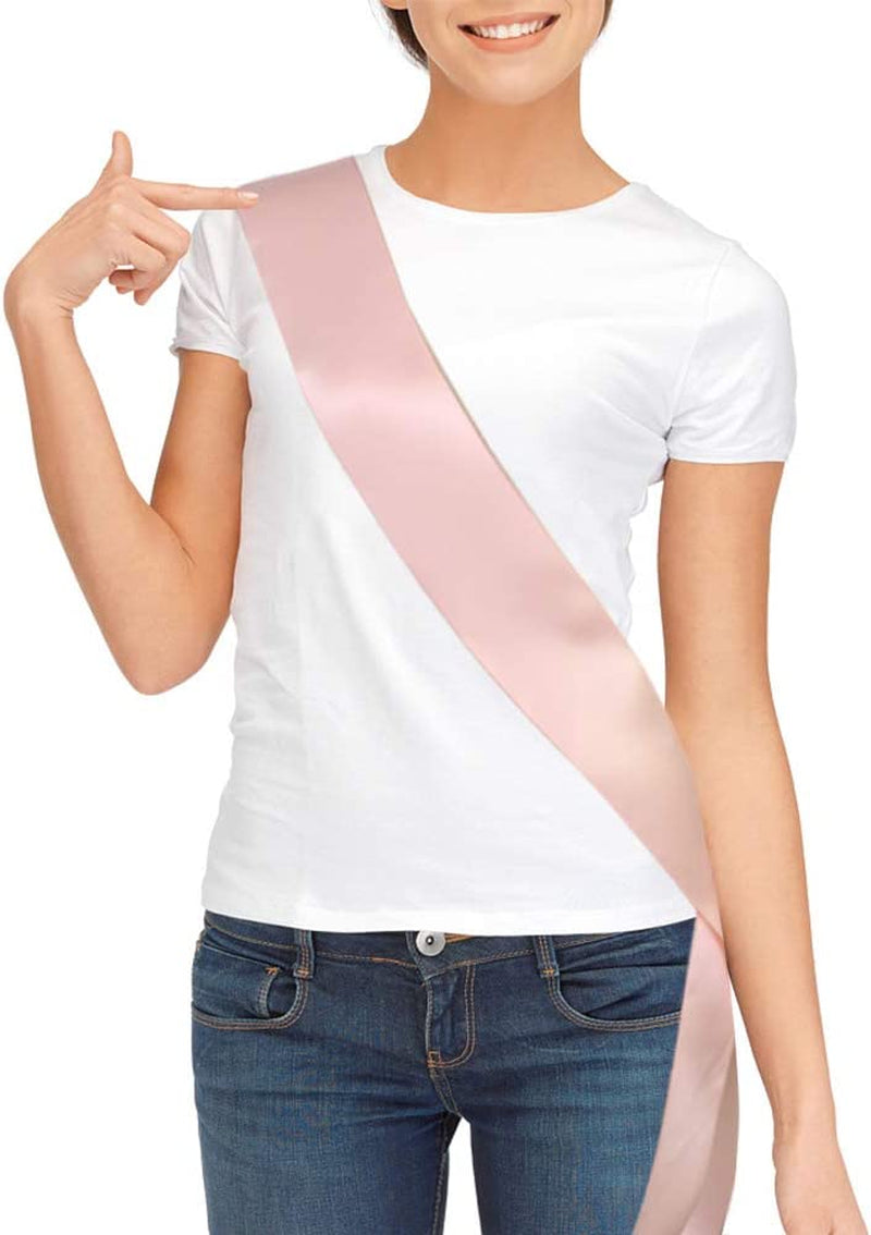 Blank Satin Sash, Plain Sash, Party Decorations, Make Your Own Sash (Pink) Apparel & Accessories > Clothing Accessories > Sashes TREORSI Rose Gold  