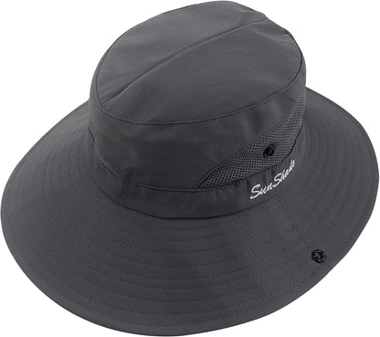 Muryobao 2 Pack Women Ponytail Summer Sun Hat UV Protection Wide Brim Foldable Safari Fishing Cap Apparel & Accessories > Clothing Accessories > Hats Muryobao   