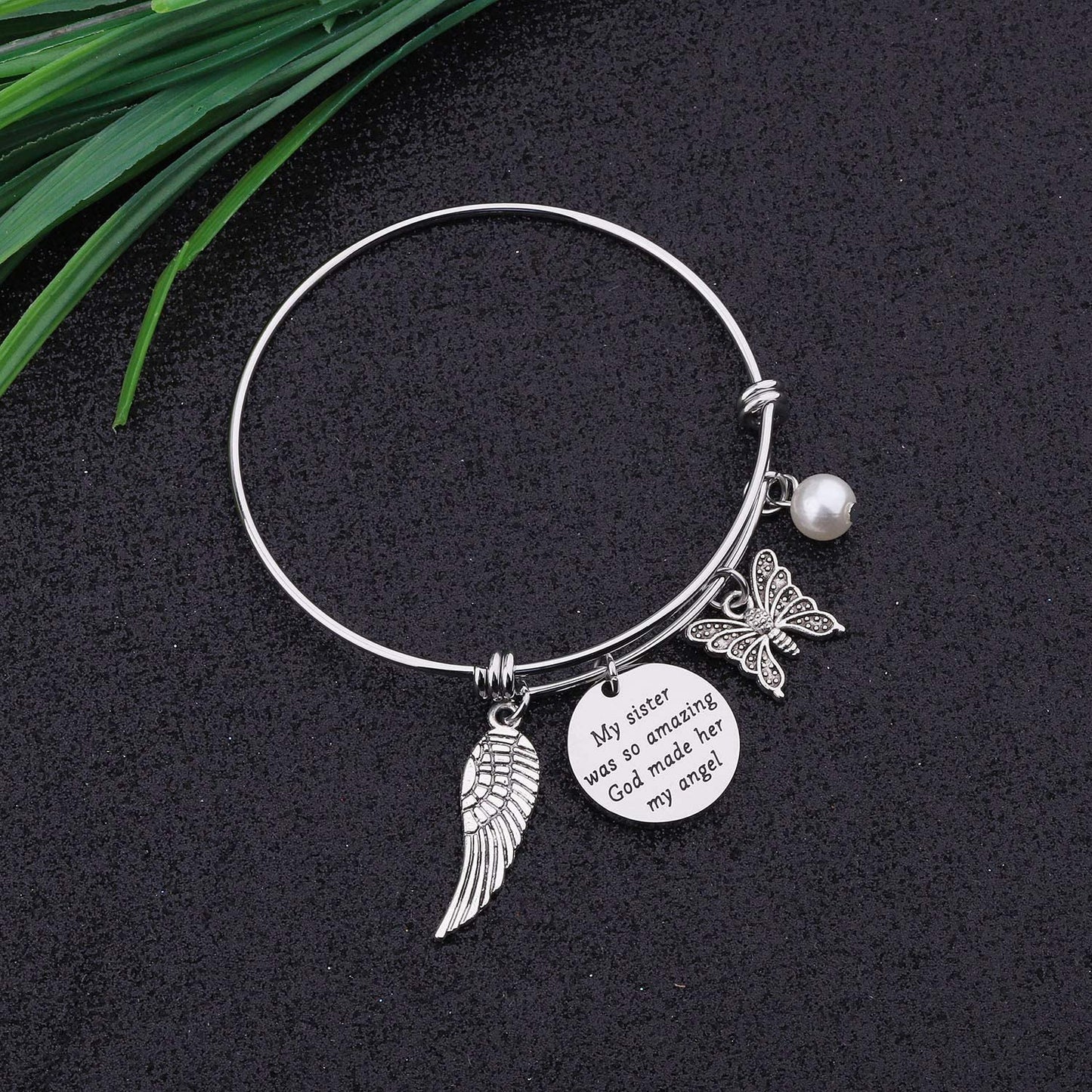 CYTING Sister Memorial Bracelet My Sister Was so Amazing God Made Her My Angel in Memory of Sister Remembrance Jewelry Loss of Sister Sympathy Gift Apparel & Accessories > Jewelry > Bracelets CYTING   