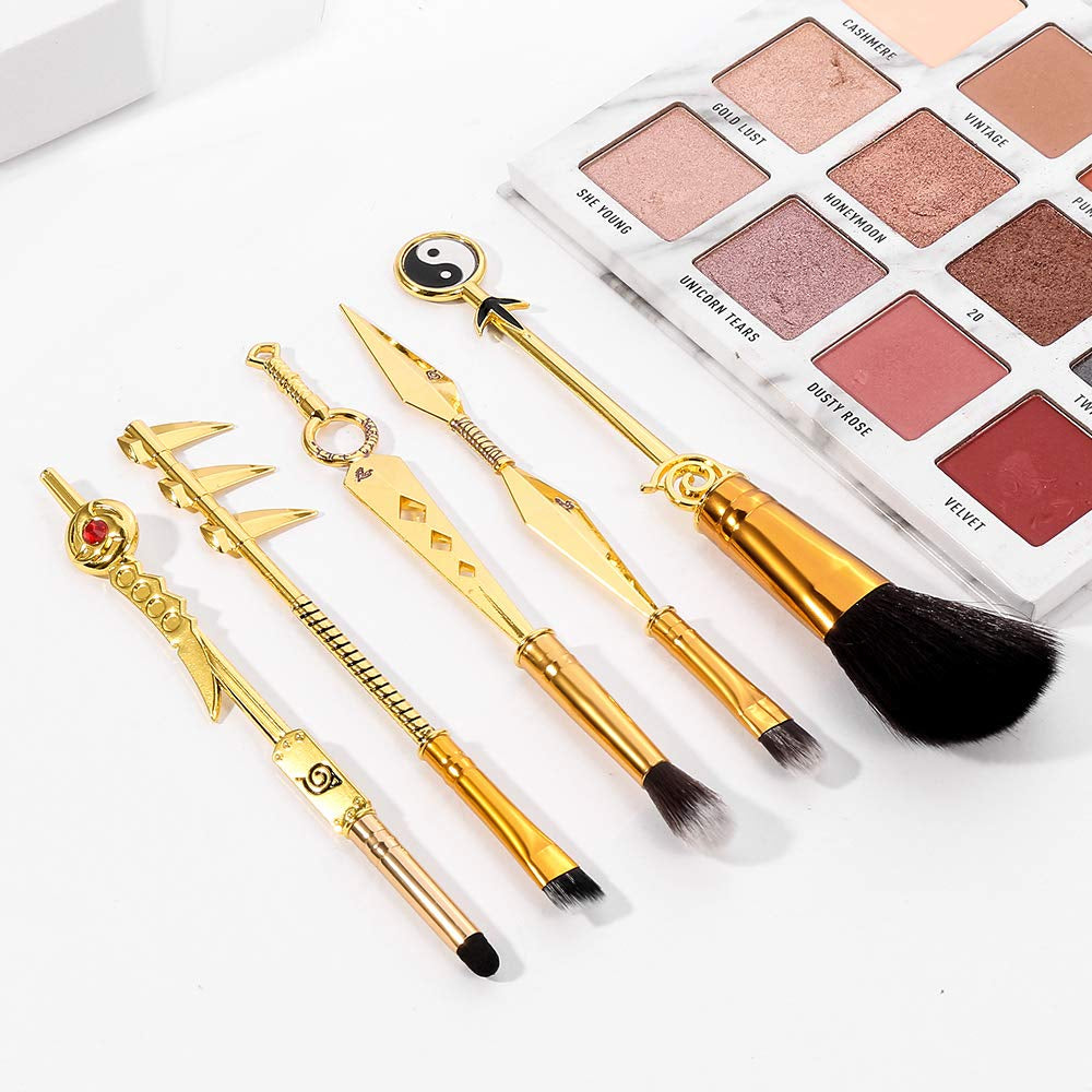 Makeup Brushes Set,Magic 5Pcs Cosmetic Brushes Wand Kit for Women Eye Shadow Eyeliner Blending Pencil Lip Foundation Brushes with Gift Bag,Bright Gold Health & Beauty > Personal Care > Cosmetics > Cosmetic Tools > Makeup Tools Van Billion   