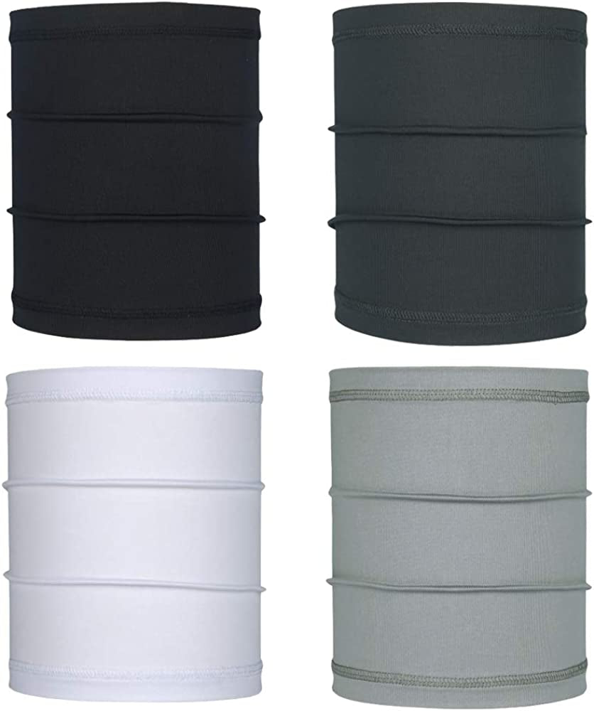 Bandana Headbands for Women Men Sweat Wicking Neck Gaiter Balaclava Head Scarf Sweat-Wicking & Breathable Apparel & Accessories > Clothing Accessories > Bandanas & Headties QING 4 Pack ( Upf 50 Half Headwear)  