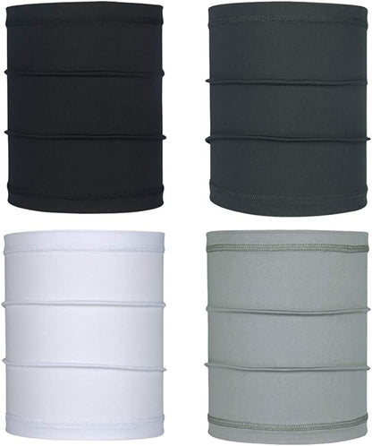 Bandana Headbands for Women Men Sweat Wicking Neck Gaiter Balaclava Head Scarf Sweat-Wicking & Breathable Apparel & Accessories > Clothing Accessories > Bandanas & Headties QING 4 Pack ( Upf 50 Half Headwear)  