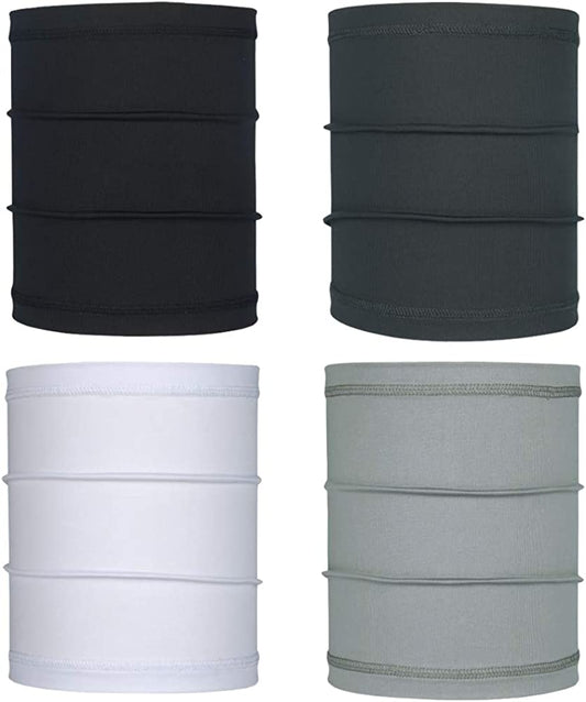 Bandana Headbands for Women Men Sweat Wicking Neck Gaiter Balaclava Head Scarf Sweat-Wicking & Breathable Apparel & Accessories > Clothing Accessories > Bandanas & Headties QING 4 Pack ( Upf 50 Half Headwear)  