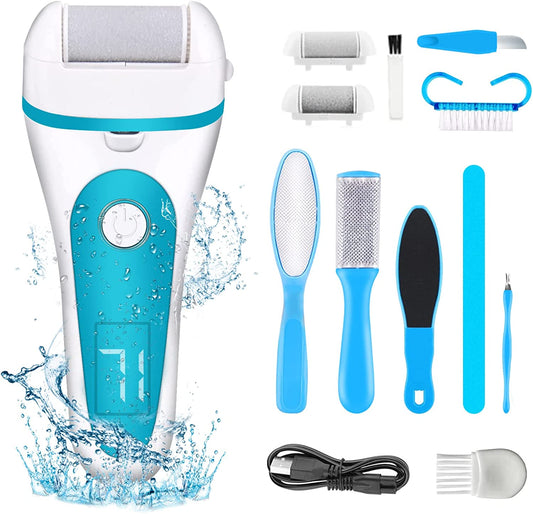 Electric Callus Removers for Feet,Rechargeable Pedicure Tools Foot Care Feet File,Professional Waterproof 13 in 1 Callous Remover Kit,With 3 Roller Heads 2 Speed,Battery Display Health & Beauty > Personal Care > Foot Care YOIDOO   