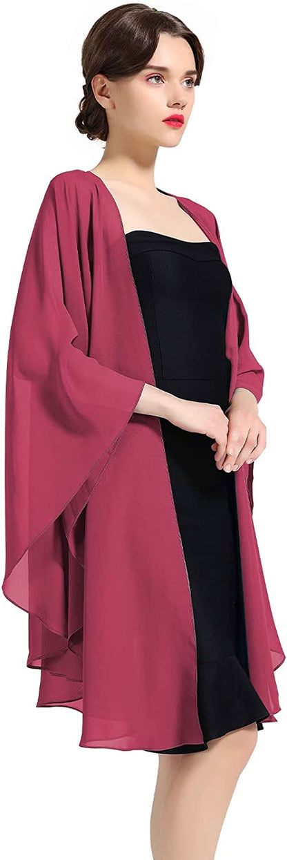 Shawl Wrap Chiffon Scarf for Women Evening Dresses Wedding Stole Black White Blue 25 Colors by BEAUTELICATE Apparel & Accessories > Clothing Accessories > Scarves & Shawls BEAUTELICATE Maroon  