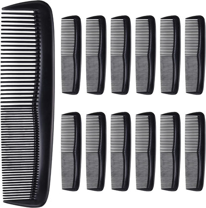 Hestya 24 Pack Black Hair Comb Pocket Plastic Comb Unbreakable Plastic Hairdressing Styling Comb Set for Salon or Hotel Hair Care Health & Beauty > Personal Care > Hair Care HESTYA   