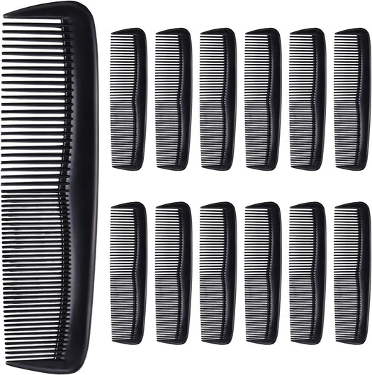Hestya 24 Pack Black Hair Comb Pocket Plastic Comb Unbreakable Plastic Hairdressing Styling Comb Set for Salon or Hotel Hair Care Health & Beauty > Personal Care > Hair Care HESTYA   
