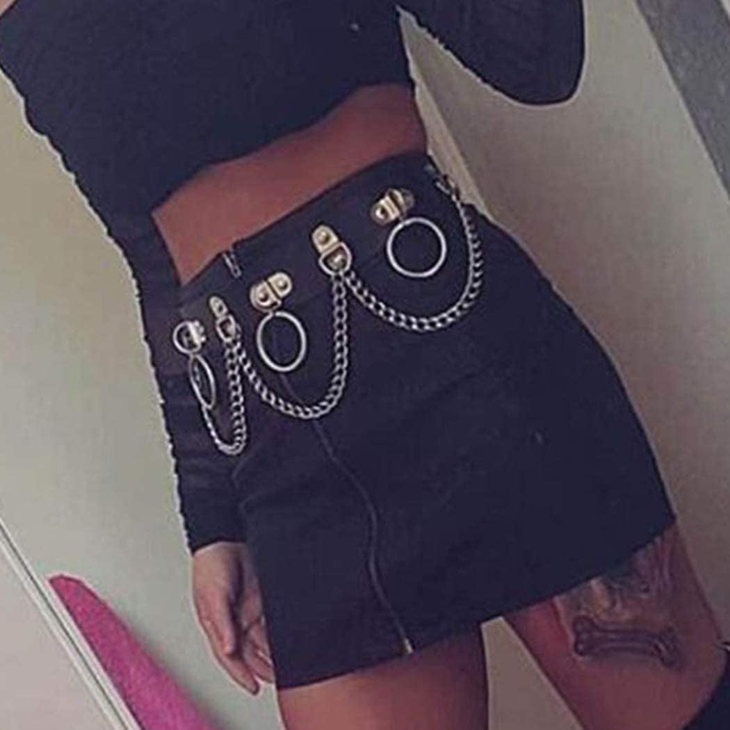 Relbcy Punk Waist Chain Belt Layered Leather Body Harness Chains Rave Body Belts Waist Accessories for Women and Girls Apparel & Accessories > Jewelry > Body Jewelry RELBCY   