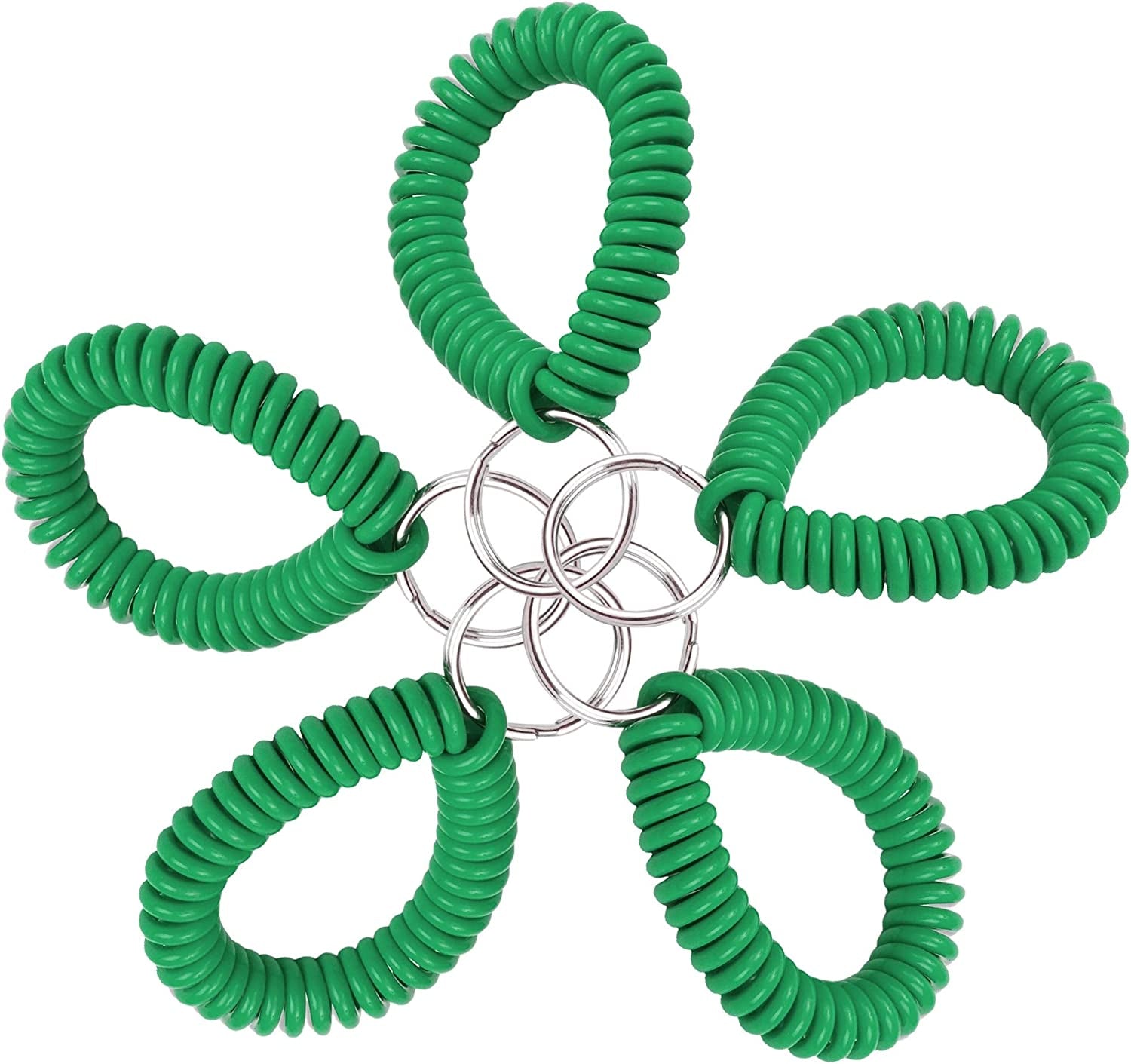 Lucky Line 2” Diameter Spiral Wrist Coil with Steel Key Ring, Flexible Wrist Band Key Chain Bracelet, Stretches to 12”, Purple 1 PK (410651) Apparel & Accessories > Jewelry > Bracelets Lucky Line Green Pack of 5 