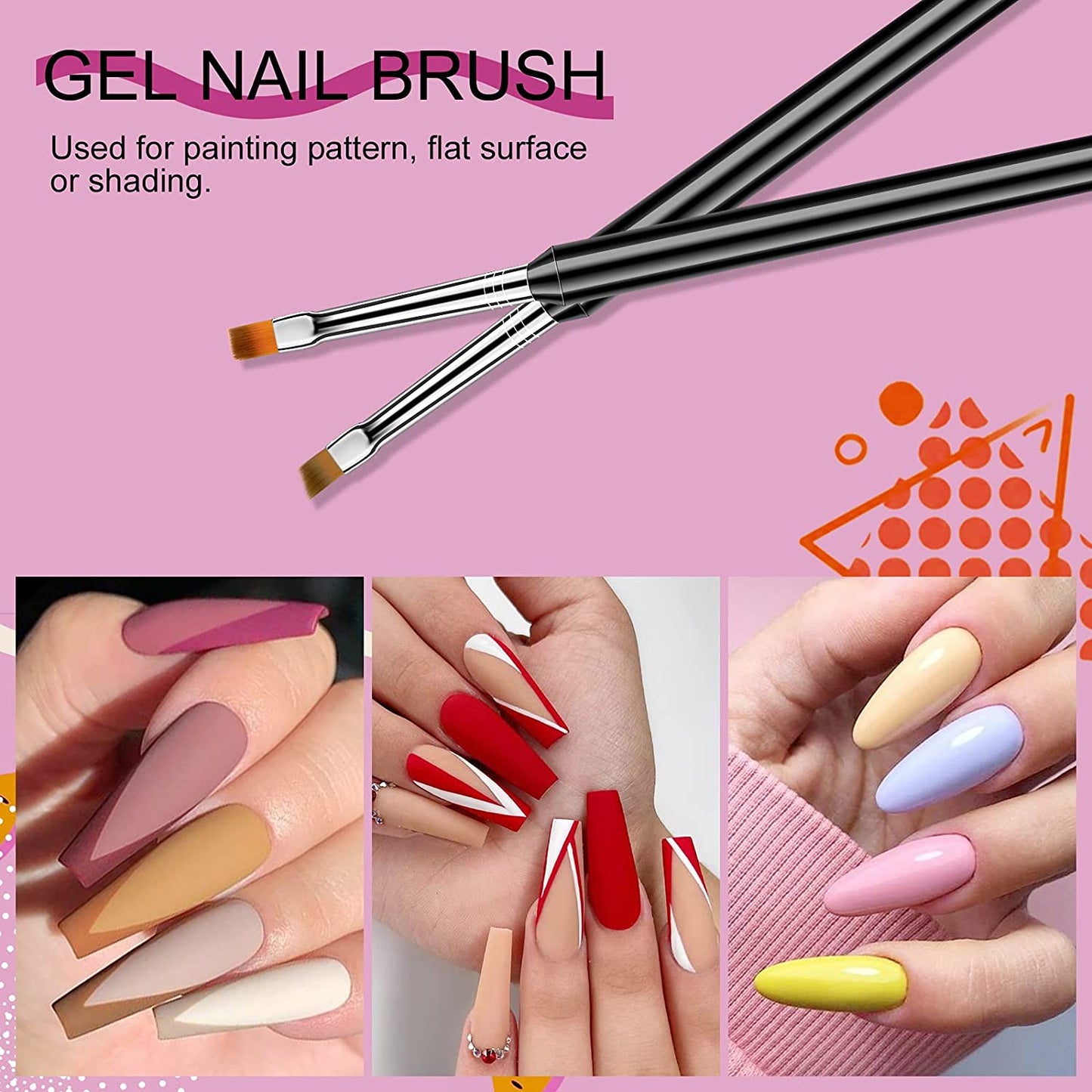Saviland Nail Art Brushes Set - 6Pcs Double-End Nail Art Brushes Kit Professional Nail Art Tools Kit with Painting Dotting Line Pen for Gel Polish Nail Design Nail Carving French Nails Health & Beauty > Personal Care > Cosmetics > Cosmetic Tools > Nail Tools SAVILAND   