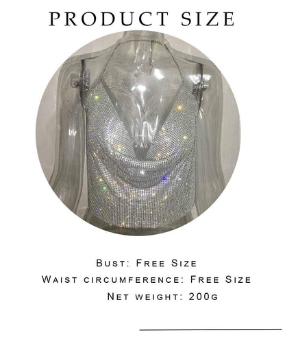 Jeweky Halloween Crystal Bra Chain Silver Clothing Body Chains Biniki Backless Nightclub Rave Body Accessories Jewelry for Women and Girls Apparel & Accessories > Jewelry > Body Jewelry Artist Unknown   