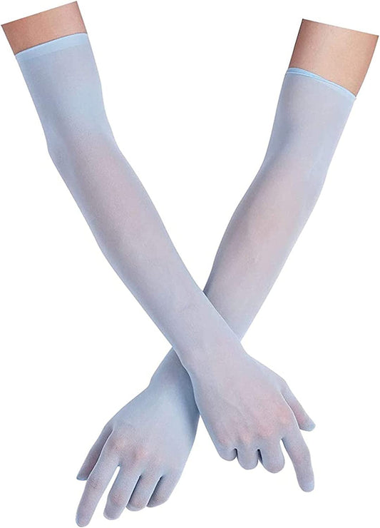 TAIKMD Women Mesh See through Evening Gloves Opera Length Glove Mittens Apparel & Accessories > Clothing Accessories > Gloves & Mittens TAIKMD Blue  