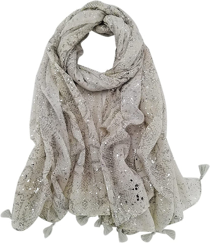 Van Caro Scarfs for Women Lightweight Floral Scarf Soft Long Fashion Scarves Sun-Proof Wrap Shawl Apparel & Accessories > Clothing Accessories > Scarves & Shawls Lobagve 6654 Sequin  