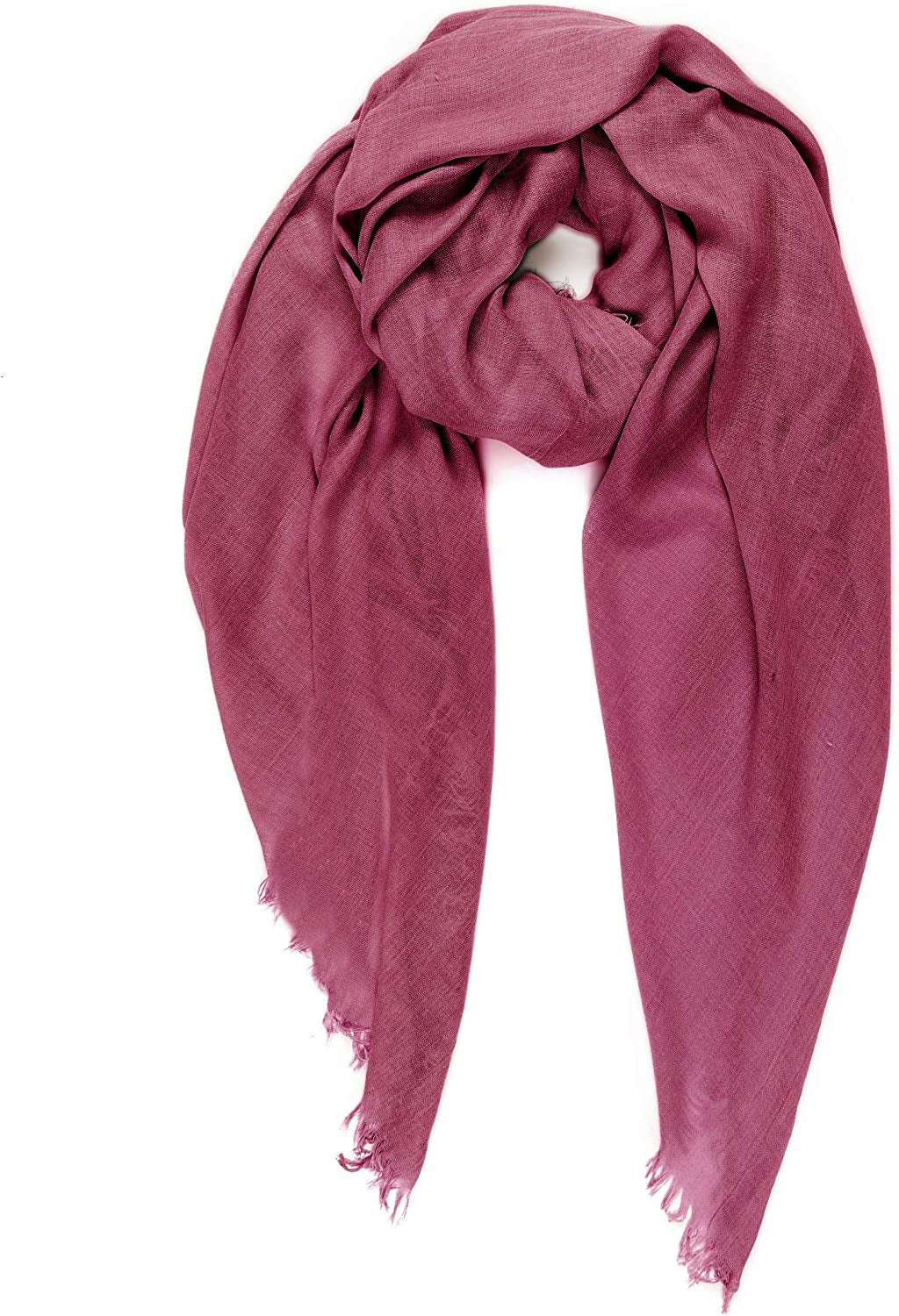 Scarfs for Women Fashion Lightweight Solid Colors Wrap Shawl for Fall Winter Apparel & Accessories > Clothing Accessories > Scarves & Shawls MIMOSITO 4 Fringed Edges, Raspberry  