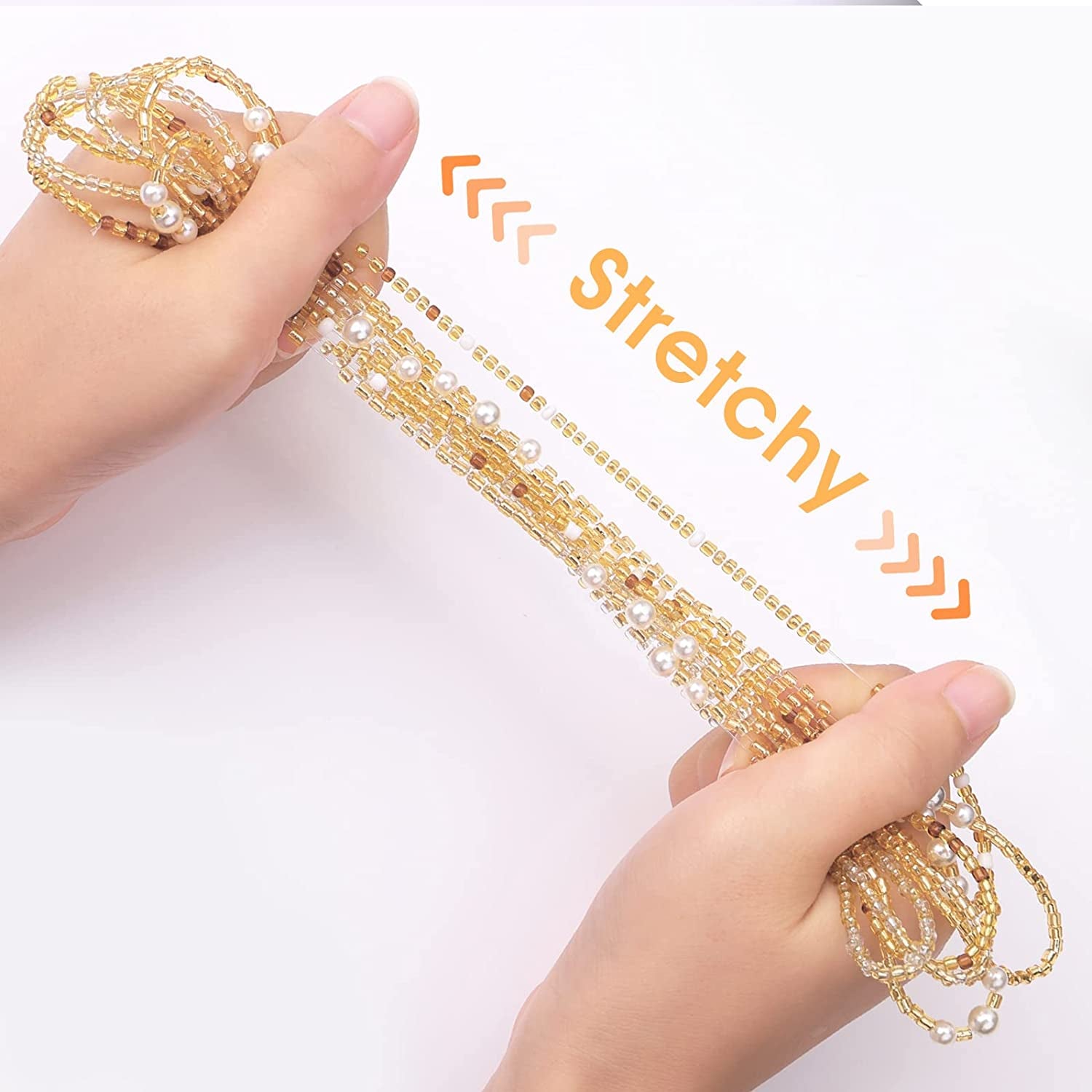 Waist Beads for Women Belly Beads Elastic Chain African Waist Chains Set for Women Body Jewelry Bikini Jewelry Chains Apparel & Accessories > Jewelry > Body Jewelry Yolev   