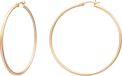 Gacimy Gold Hoop Earrings for Women 14K Real Gold Plated Hoops with 925 Sterling Silver Post Apparel & Accessories > Jewelry > Earrings Gacimy Rose Gold 50mm  