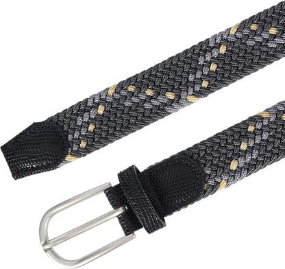 Univo Colors Multicolor Braided Elastic Stretch Belt Oval Pin Buckle Leather Loop End Tip for Women Girls Child Junior Men Apparel & Accessories > Clothing Accessories > Belts univo colors   