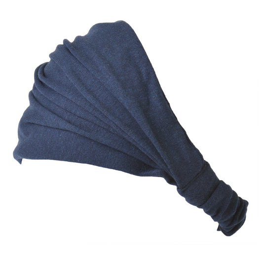 CHARM Casualbox | Organic Cotton Headband Pre-Tied Bandana Mens Womens Hairband Chemo Head Bands Navy Apparel & Accessories > Clothing Accessories > Bandanas & Headties CHARM Navy  