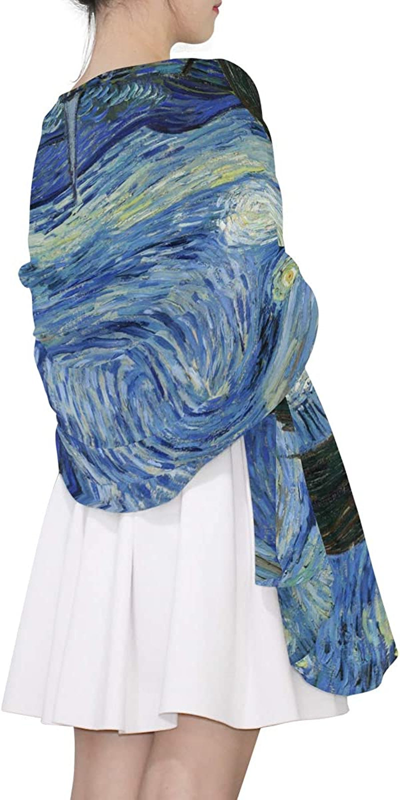 SEULIFE Women'S Scarf Van Gogh Starry Night, Lightweight Scarf Sheer Shawl Wrap Apparel & Accessories > Clothing Accessories > Scarves & Shawls SEULIFE   