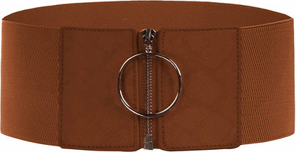 Grace Karin Wide Stretchy Vintage Waist Belt with Metal Buckle Muticolored CL409 Apparel & Accessories > Clothing Accessories > Belts GRACE KARIN Brown-1043 Small 