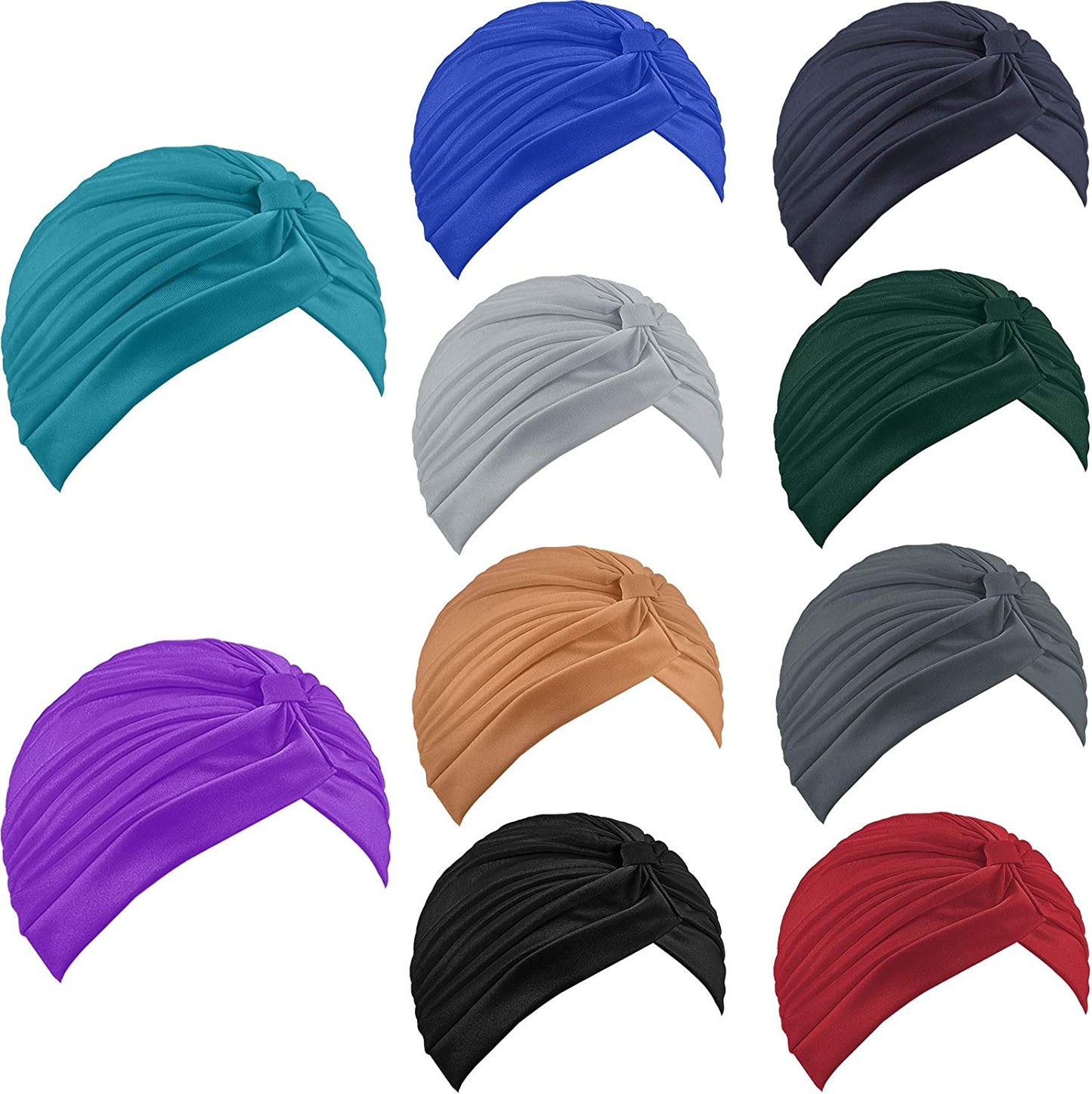 Stretchy Turban Cap Head Cover Chemo Head Wraps Bennie Twisted India'S Hat for Women Girl Apparel & Accessories > Clothing Accessories > Headwear Geyoga Mixed Colors  