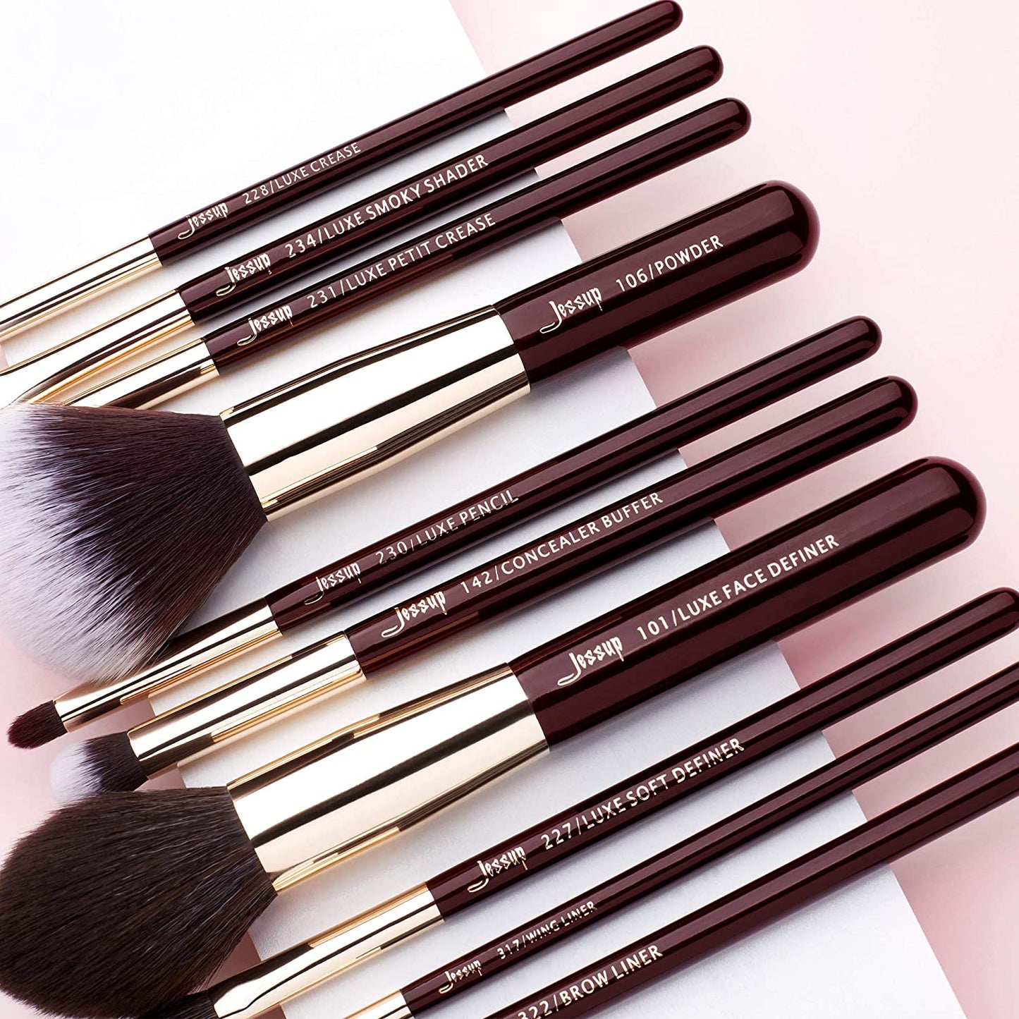 Jessup 15Pcs Makeup Brushes Make up Tool Kit Beauty Professional Eyeshadow Power Lipstick Blending Cheeck Cosmetic Brushes Set Zinfandel T283 Health & Beauty > Personal Care > Cosmetics > Cosmetic Tools > Makeup Tools Jessup   