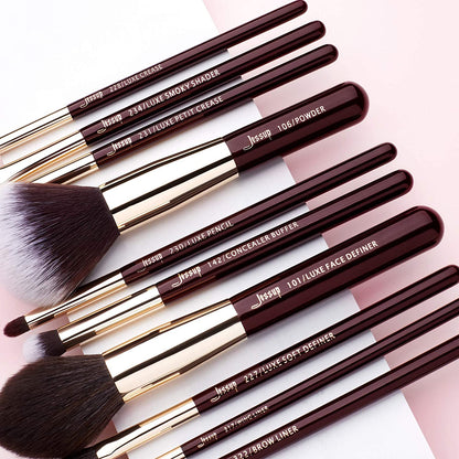Jessup 15Pcs Makeup Brushes Make up Tool Kit Beauty Professional Eyeshadow Power Lipstick Blending Cheeck Cosmetic Brushes Set Zinfandel T283 Health & Beauty > Personal Care > Cosmetics > Cosmetic Tools > Makeup Tools Jessup   
