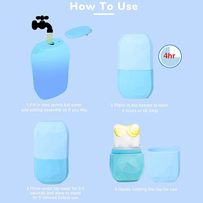 Ice Face Roller,Ice Roller for Face & Eye Beauty Ice Contour Cube Skin Care Tools for Facial Treatment Reusable Silicone Ice Mold for Face Beauty Massage Ice Tray Health & Beauty > Personal Care > Cosmetics > Cosmetic Tools > Skin Care Tools YQHIGH   