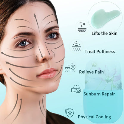 Loucky Ice Roller for Face and Gua Sha Set, Ice Face Roller Mold for Skin Care, Silicone Facial Roller for Eyes, Facial Ice Roller and Gua Sha Facial Tools, Remove Puffiness, Remove Fine Lines Health & Beauty > Personal Care > Cosmetics > Cosmetic Tools > Skin Care Tools loucky   