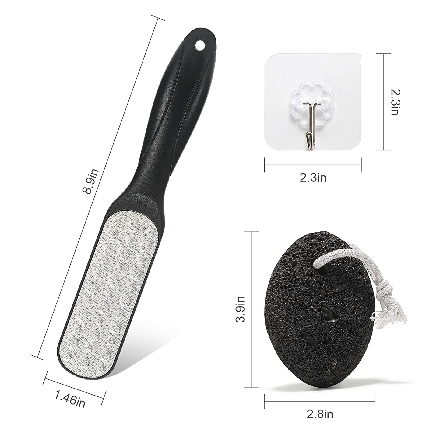 SUTINE Pumice Stone & Foot File Callus Remover Foot Scrubber Set, Stainless Steel Pedicure Rasp for Exfoliation Hard Dead Skin Remover and Daily Feet Care Health & Beauty > Personal Care > Foot Care SUTINE   