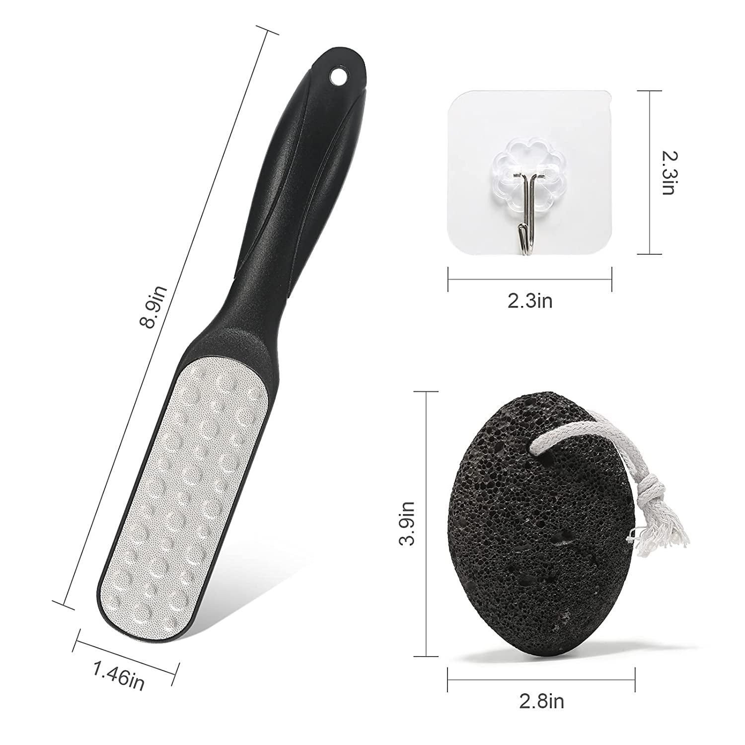 SUTINE Pumice Stone & Foot File Callus Remover Foot Scrubber Set, Stainless Steel Pedicure Rasp for Exfoliation Hard Dead Skin Remover and Daily Feet Care Health & Beauty > Personal Care > Foot Care SUTINE   