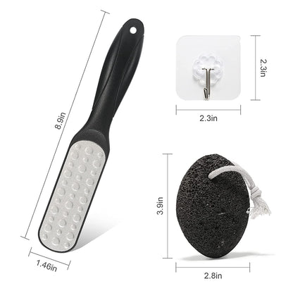 SUTINE Pumice Stone & Foot File Callus Remover Foot Scrubber Set, Stainless Steel Pedicure Rasp for Exfoliation Hard Dead Skin Remover and Daily Feet Care Health & Beauty > Personal Care > Foot Care SUTINE   