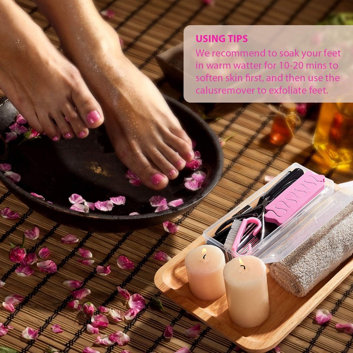 Professional Pedicure Kit 20 in 1, UOWGA Stainless Steel Foot Rasp Foot Peel and Callus Clean Feet Dead Skin Tool Set Nail Clipper Included - Self Care Gifts for Women Health & Beauty > Personal Care > Foot Care UOWGA   