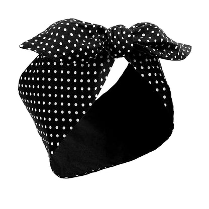 Costume Headband White Polka Dot Bandana Headband Wire Headband Retro Hairband Headwrap Hair Accessories for Women and Girls (Small Dots, Red) Apparel & Accessories > Clothing Accessories > Bandanas & Headties Hicarer Black Small Dots 