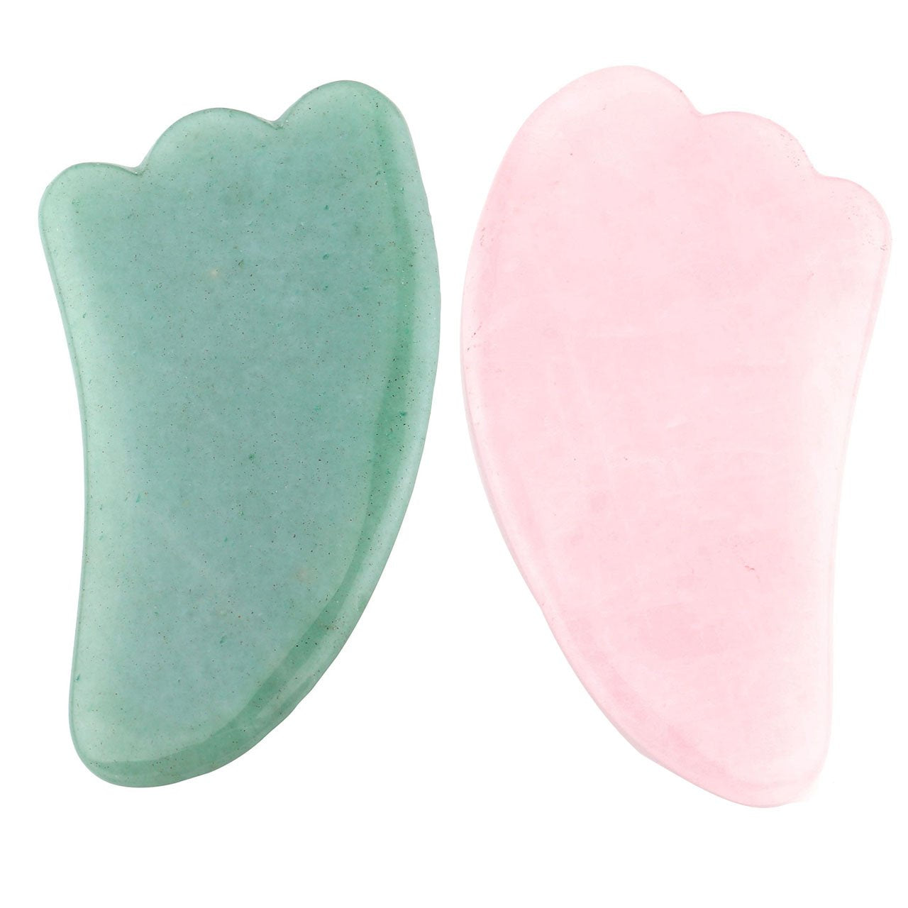 Ccbeauty 2 Pcs Gua Sha Massage Scraping Tools Natural Guasha Stones Rose Quartz Jade Facial Board for SPA Body Skin Neck Relax Health & Beauty > Personal Care > Cosmetics > Cosmetic Tools > Skin Care Tools CCbeauty   