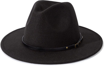 Lisianthus Women Belt Buckle Fedora Hat Apparel & Accessories > Clothing Accessories > Hats Lisianthus Black  