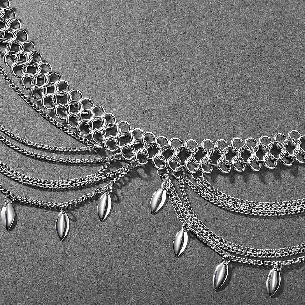 Victray Sequins Waist Chain Beach Belly Body Chains Fashion Waist Jewelry Nightclub Body Accessory for Women and Girls (Silver) Apparel & Accessories > Jewelry > Body Jewelry Victray   